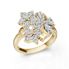 10K Gold Semi Mount Ring Setting Pear Pe 6x4mm Moissanite Accent Syz Jewelry