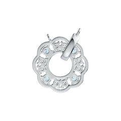 Sterling SilverPendant Setting with White Topaz or Moissanite Flower Theme Syzjewelry