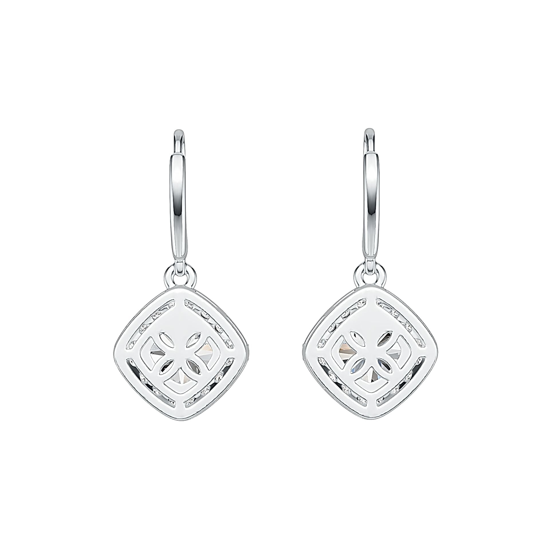 Sterling Silver Semi Mount Earrings Setting Cushion CU 8X8mm DHJ