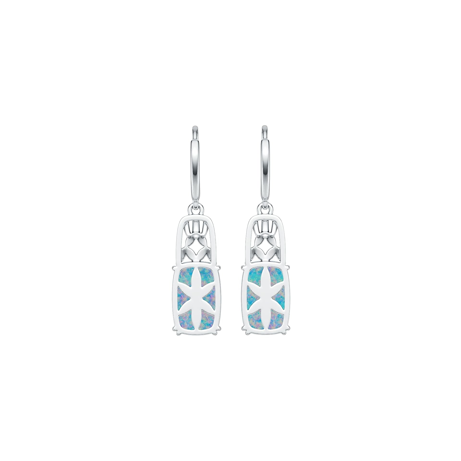 Sterling Silver Semi Mount Earrings Setting Cushion CU 12X8mm Cabochon DHJ
