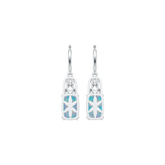Sterling Silver Semi Mount Earrings Setting Cushion CU 12X8mm Cabochon DHJ