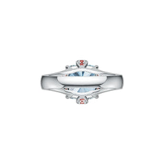 10K Gold Semi Mount Ring Setting Cushion CU 10X10MM Moissanite Accent DHJ