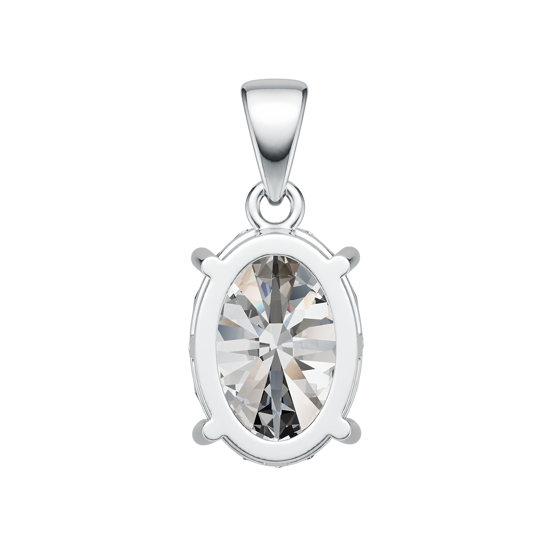 Sterling Silver Semi Mount Pendant Setting Oval OV 14X10mm DHJ