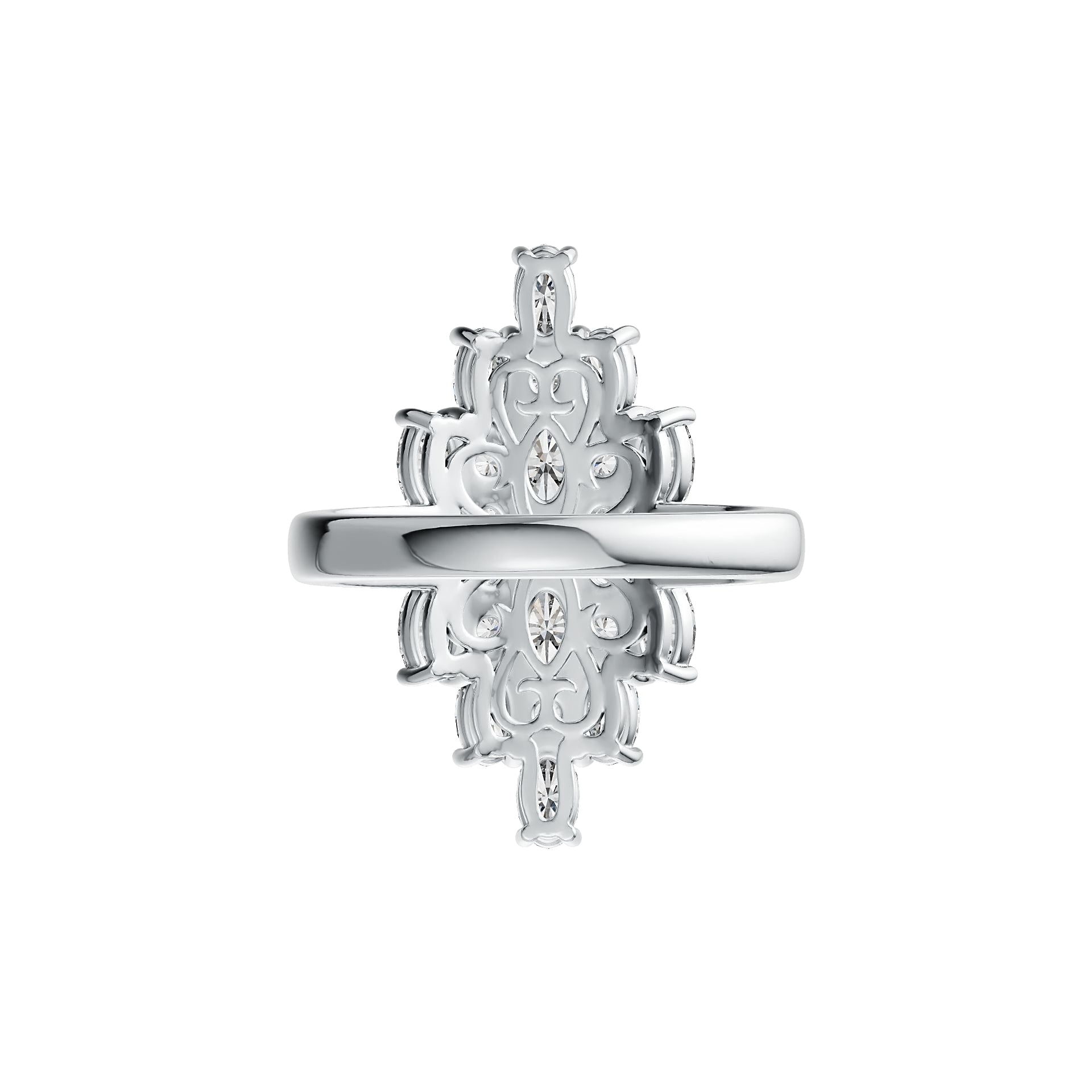 14K Gold Semi Mount Ring Setting Oval OV 5x3mm Diamond Accent DHJ