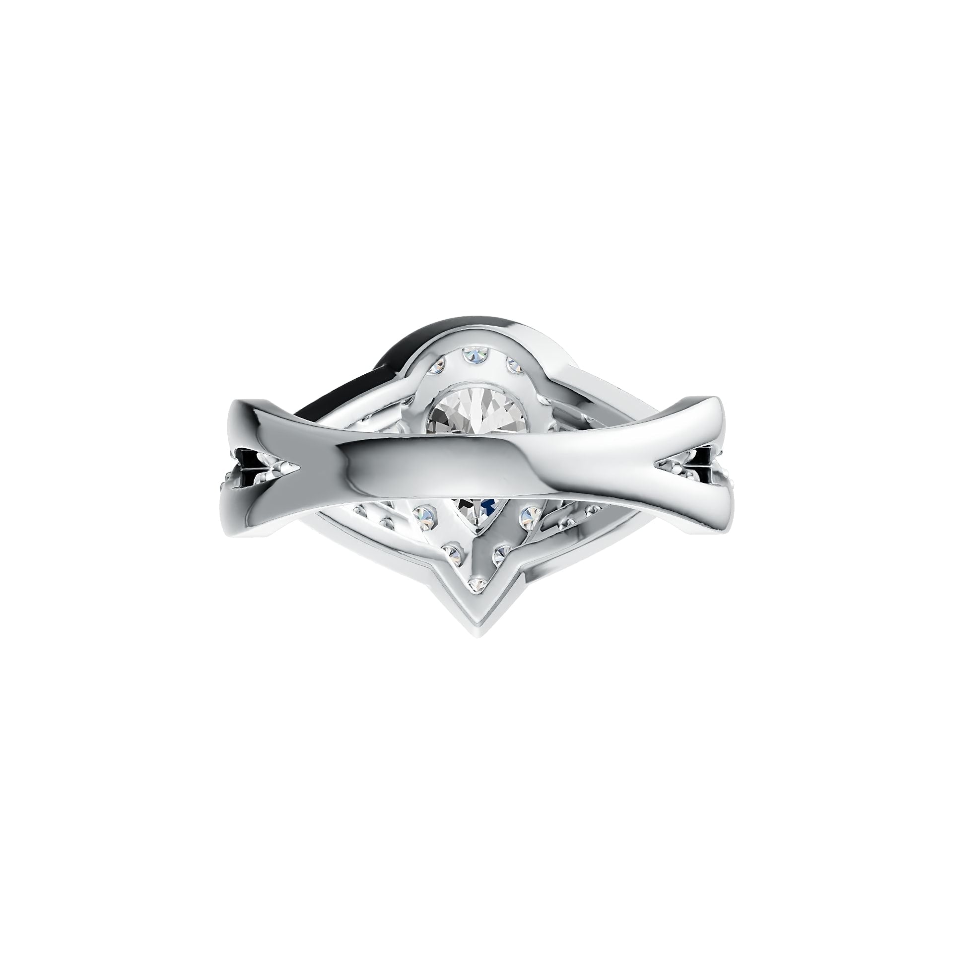 10K Gold Semi Mount Ring Setting Pear PE 8X6mm Halo with Moissanite Accent DHJ