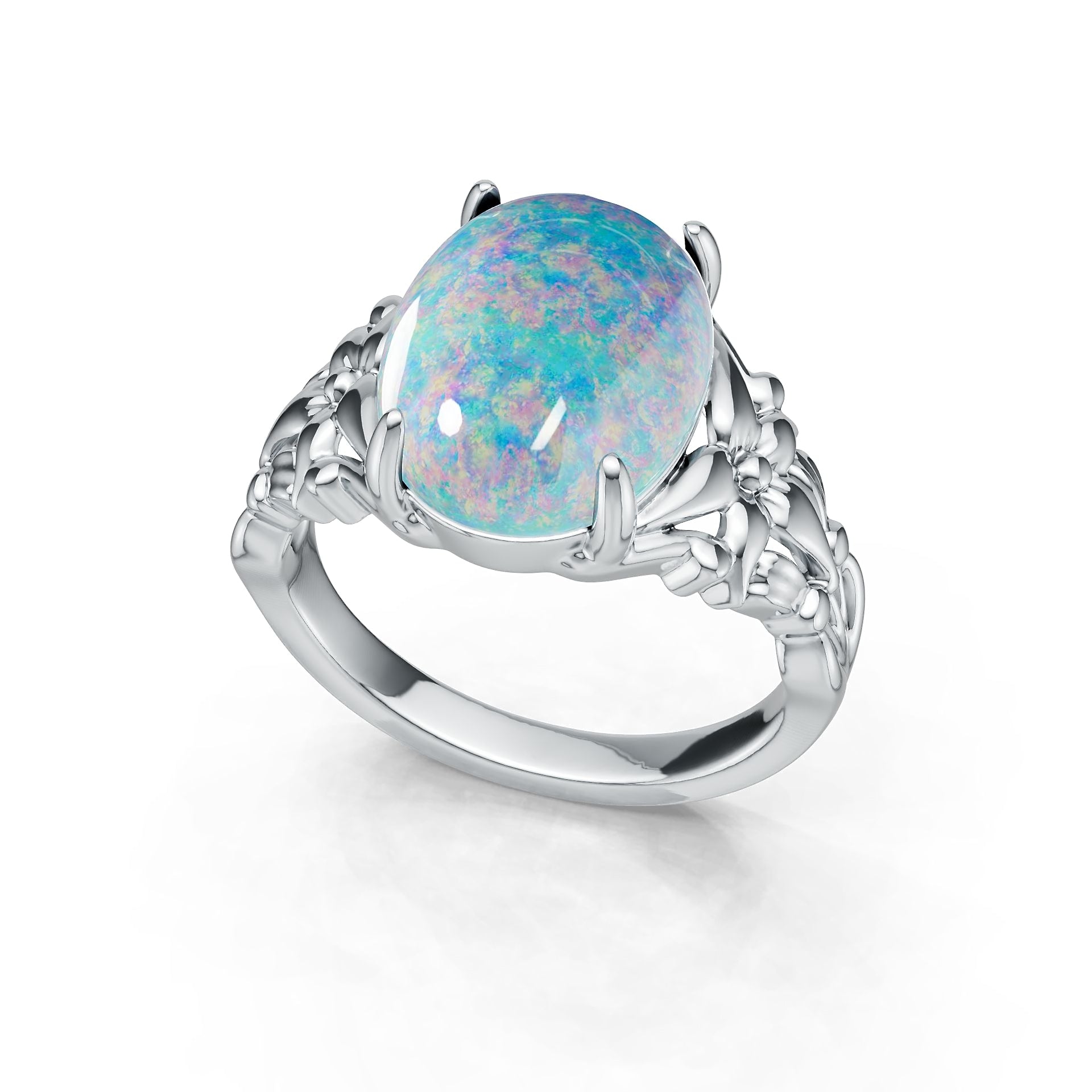 Platinum Semi Mount Ring Setting Round Ro 12x9mm Syz Jewelry