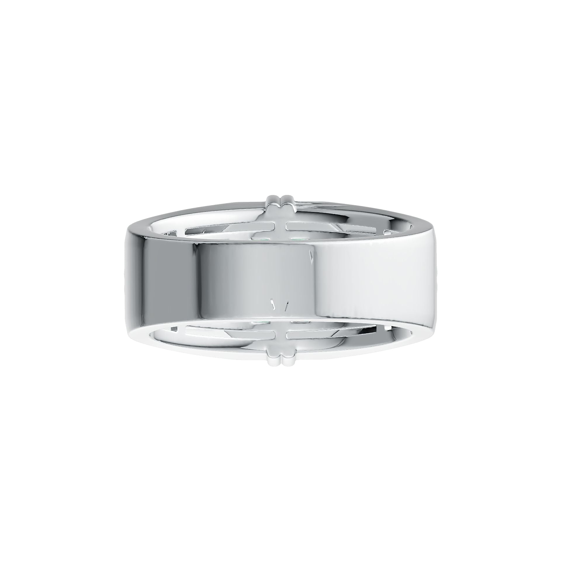 Men's Platinum Semi Mount Ring Setting Square Emearld OCT 8x8mm Diamond Accent DHJ