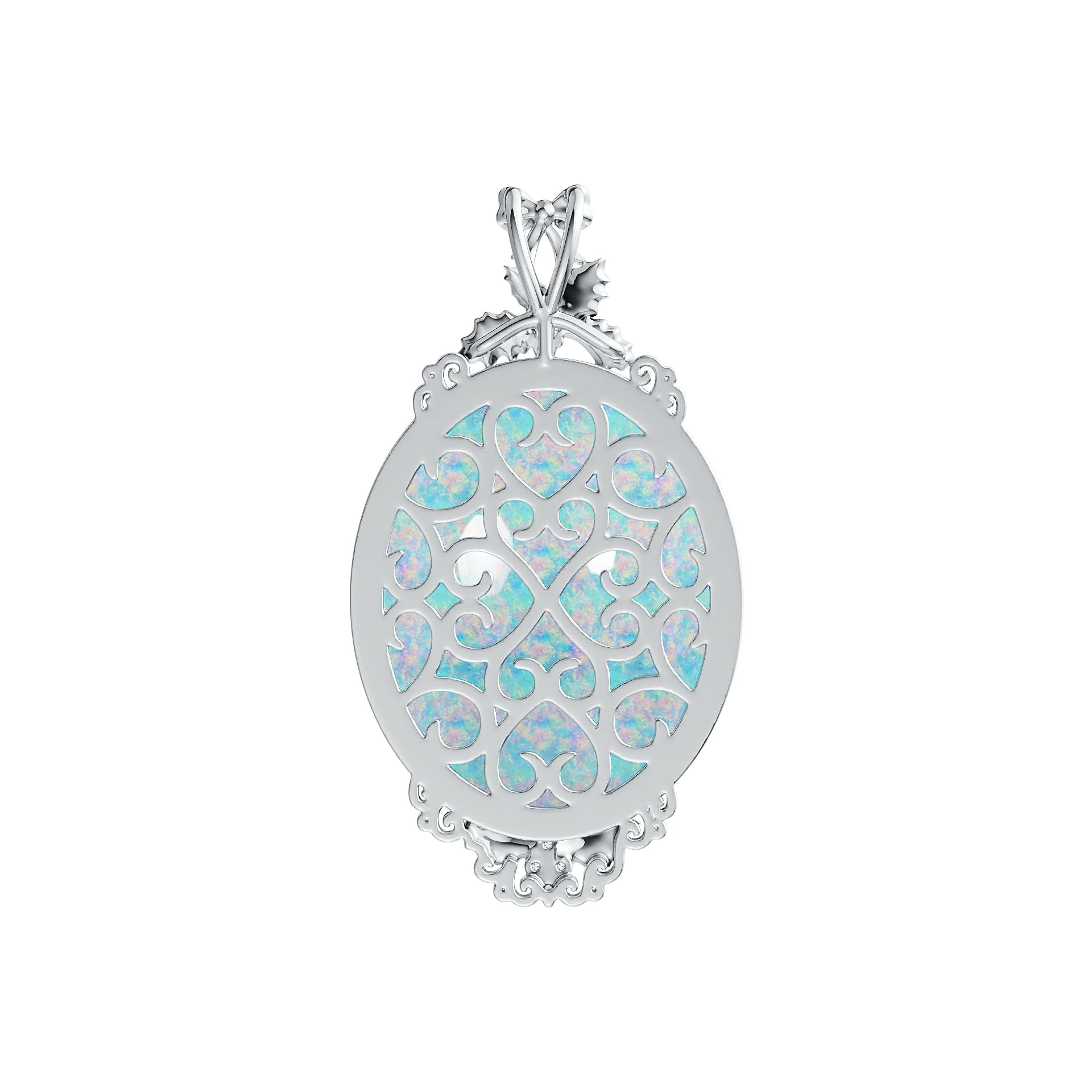 Sterling Silver Semi Mount Pendant Setting Oval OV 25X20mm Cabochon DHJ