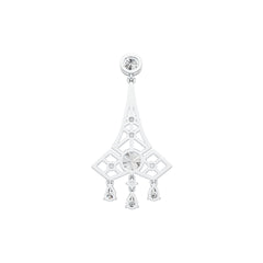 14K Gold Semi Mount Pendant Setting Round RD 9x9mm RD 6X6mm PE 6X4mm Diamond Accent DHJ