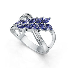 Sterling Silver Semi Mount Ring Setting Marquise MQ 5x2mm Diamond Accent DHJ