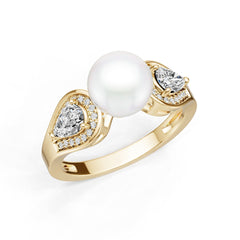 18K Gold Semi Mount Ring Setting Round Ro 9x9mm Diamond Accent Syz Jewelry