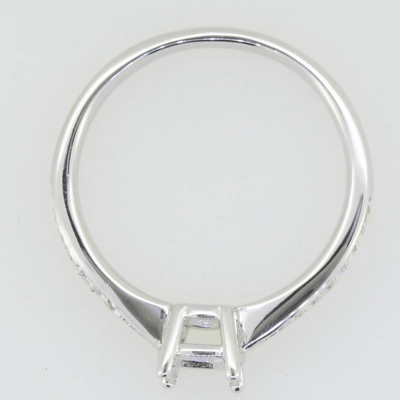 18K Gold Semi Mount Ring Setting Round RD 5x5mm Diamond Accent Syzjewelry