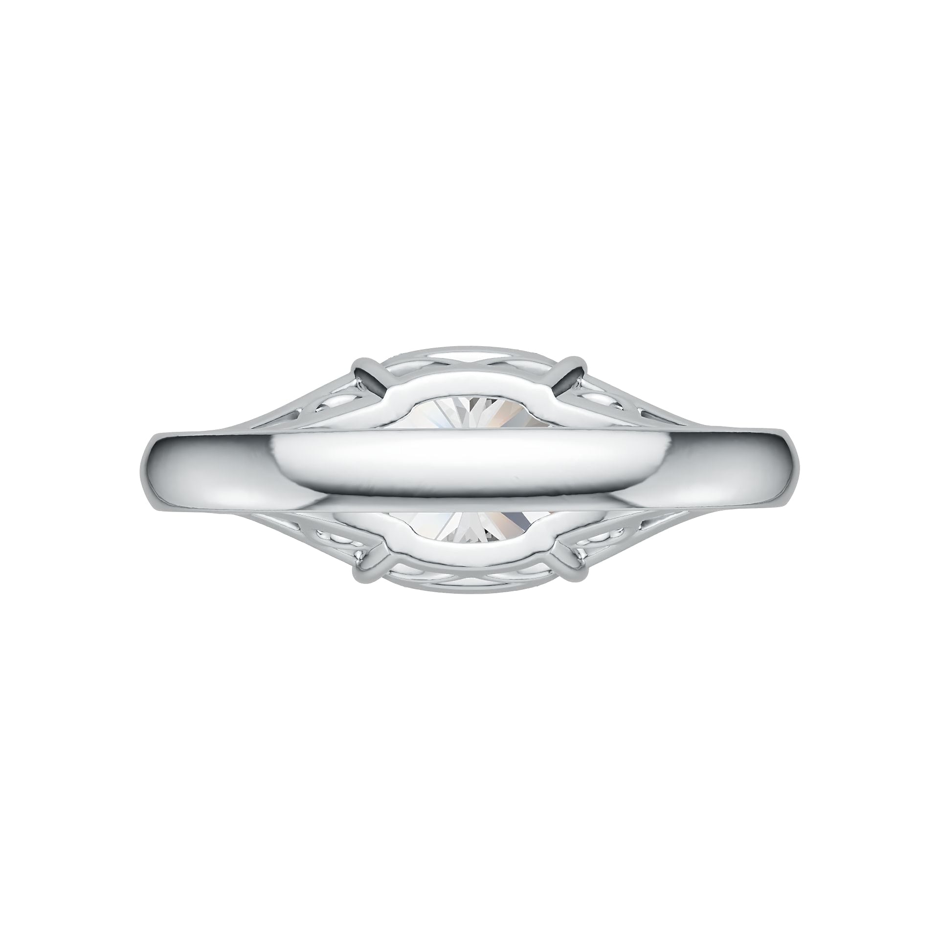 Platinum Semi Mount Ring Setting Cushion CU 9X9mm TRI 4X4mm Diamond Accent DHJ