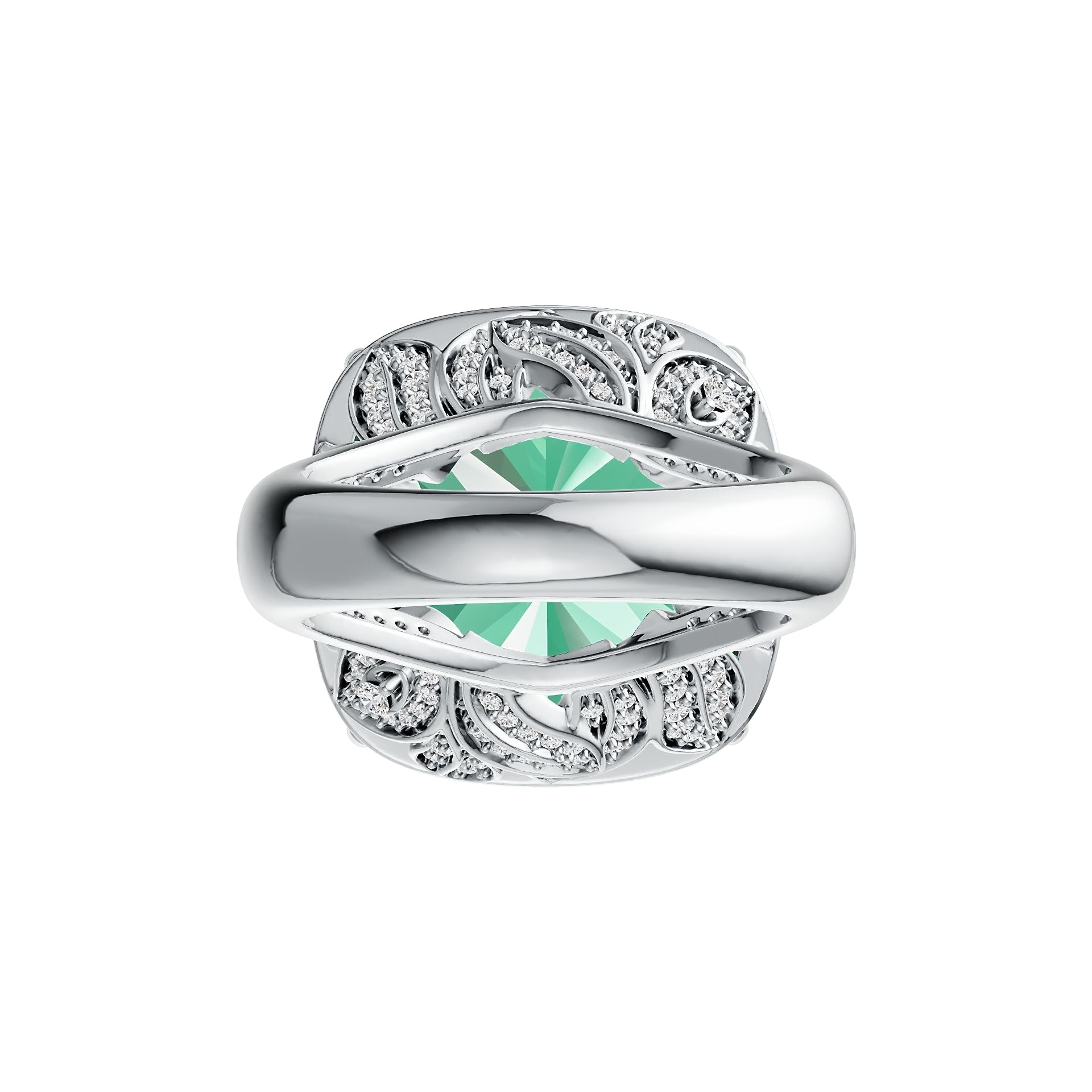 Sterling Silver Semi Mount Ring Setting Cushion CU 18X18mm DHJ