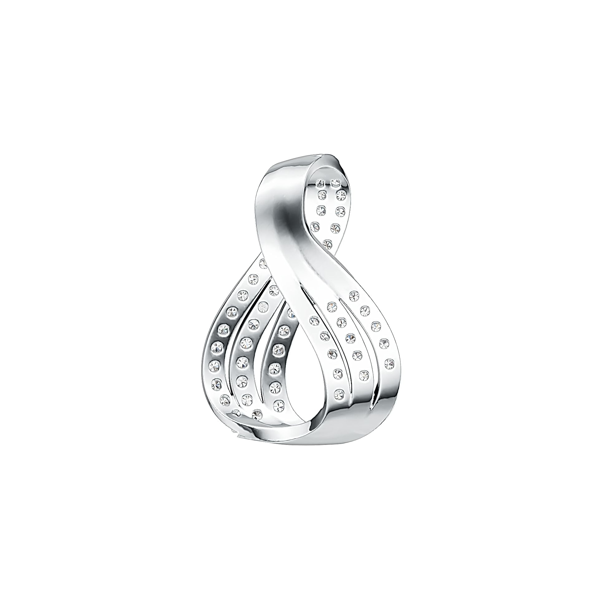 Platinum Semi Mount Pendant Setting Round RD 1.85mm Diamond Accent DHJ