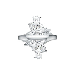 14K Gold Semi Mount Ring Setting Pear PE 6X4mm MQ 4X2mm Diamond Accent DHJ