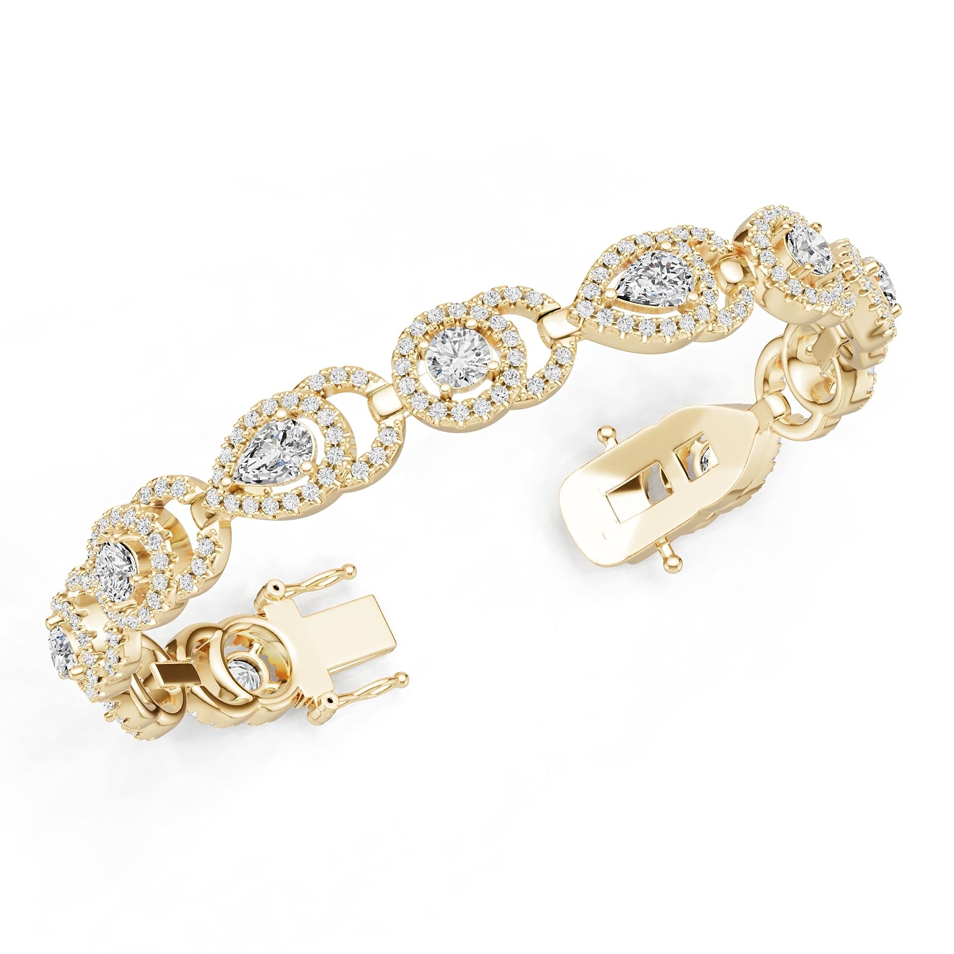 14K Gold Semi Mount Bracelet Setting Pear Pe 7x5mm Diamond Accent Syz Jewelry
