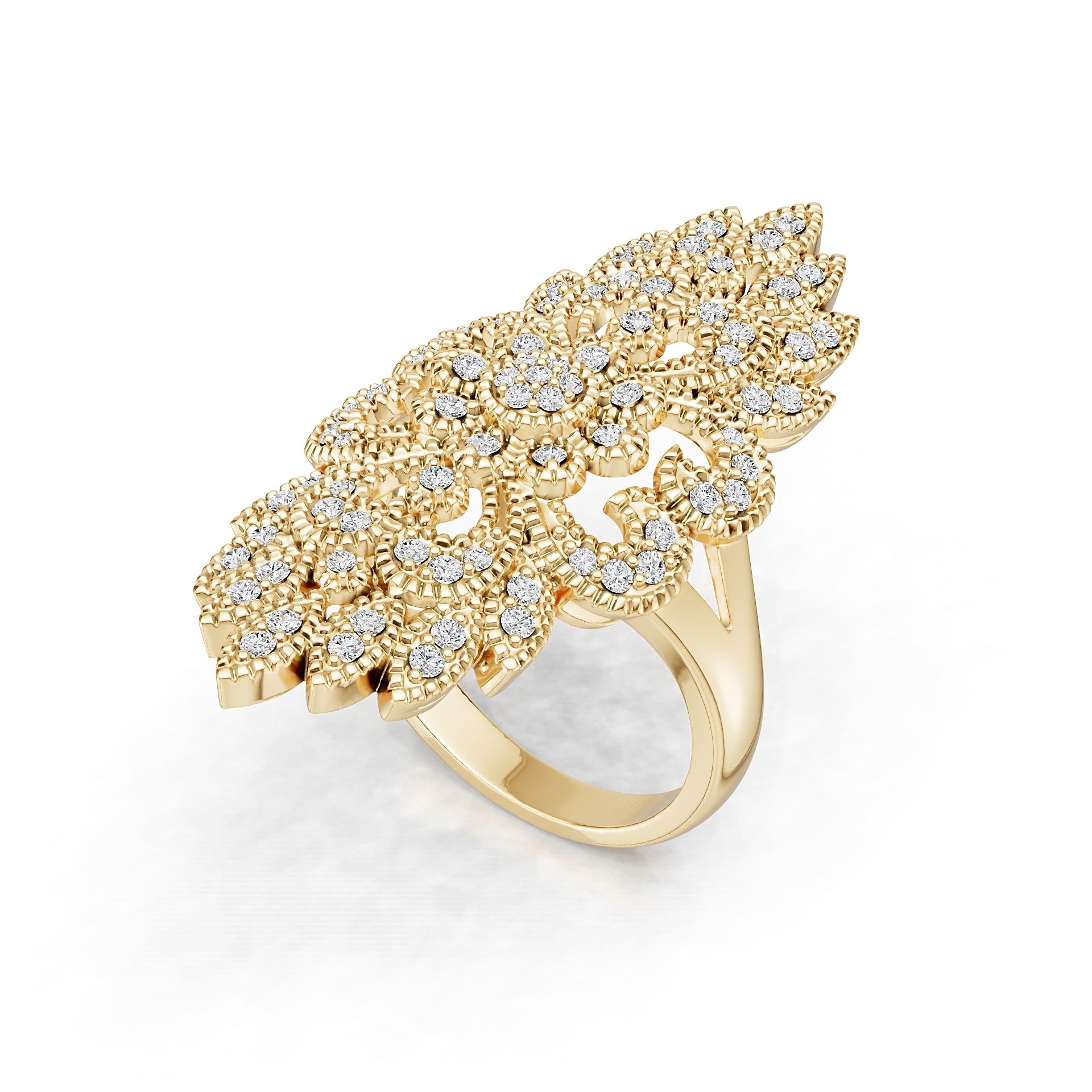 10K Gold Semi Mount Ring Setting Round Ro 17x0mm Syz Jewelry