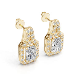 Platinum Semi Mount Earrings Setting Emerald Em 5x5mm Syz Jewelry