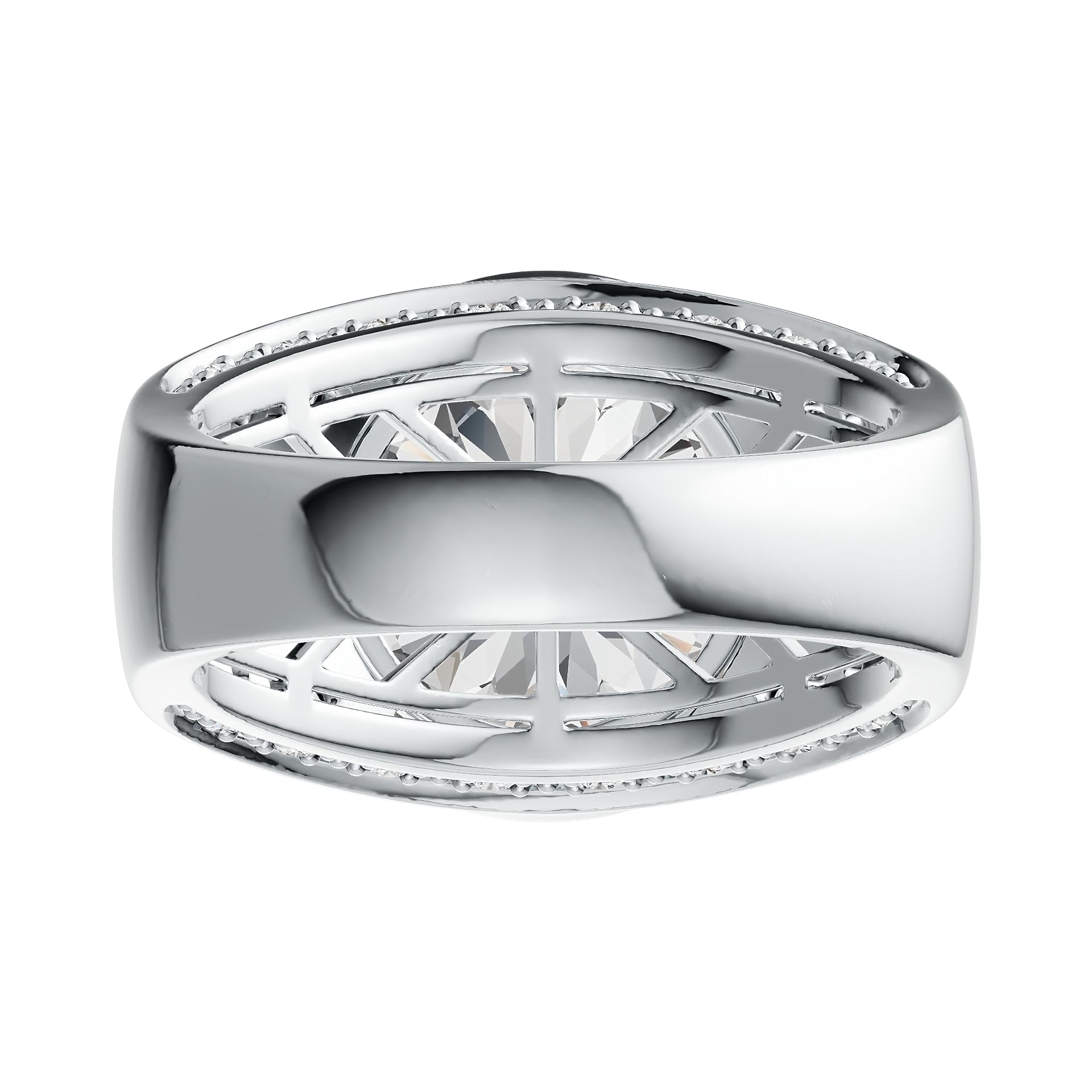 Sterling Silver Semi Mount Ring Setting Round RD 14x14mm DHJ