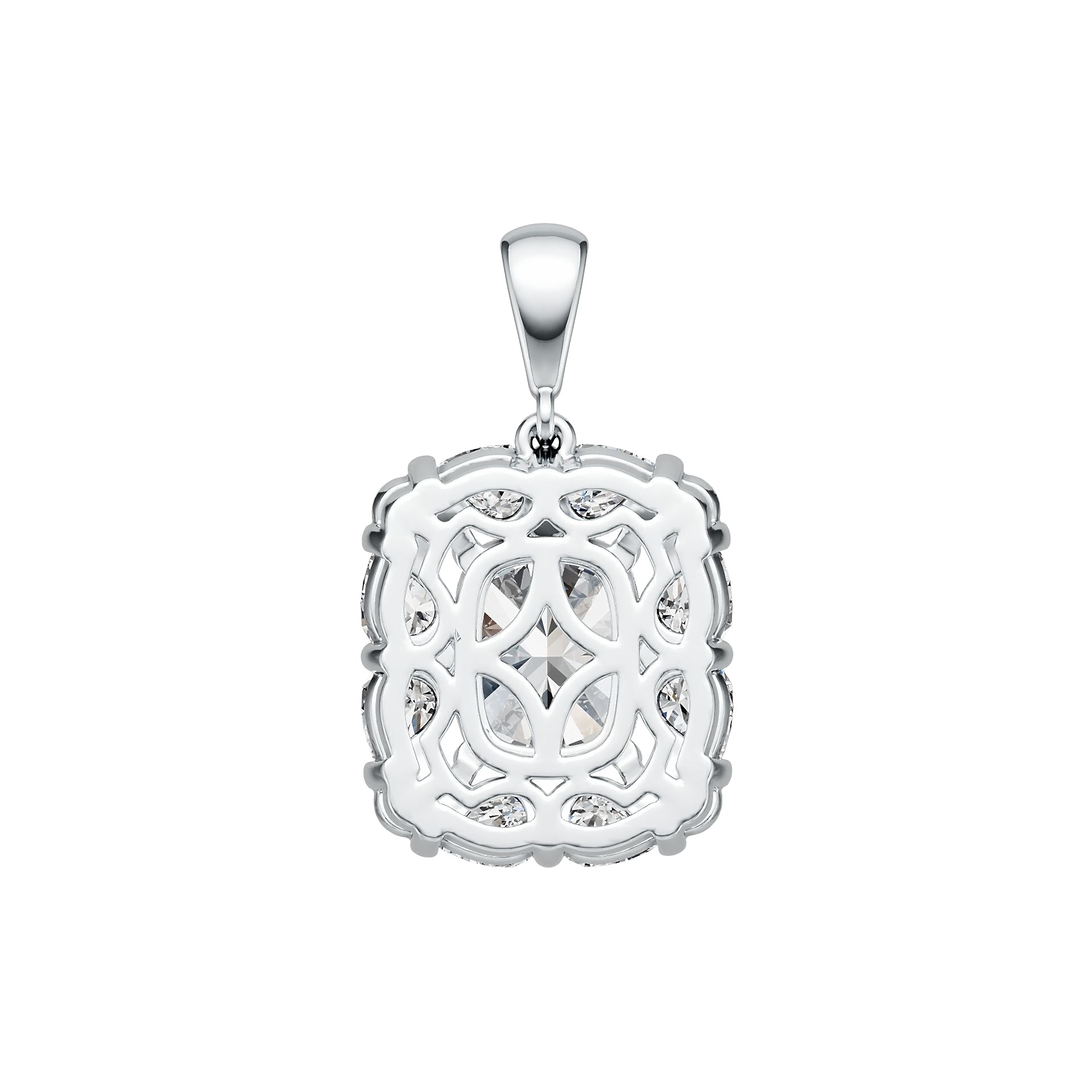 Sterling Silver Semi Mount Pendant Setting Cushion CU 9X7mm DHJ
