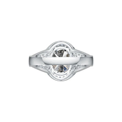 Sterling Silver Semi Mount Ring Setting Oval OV 9X11mm Split Shank DHJ