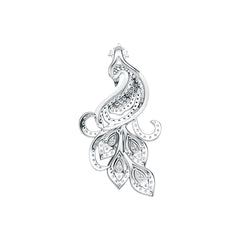 Sterling Silver Semi Mount Pendant Setting Pear PE 5X3mm Peacock Theme DHJ