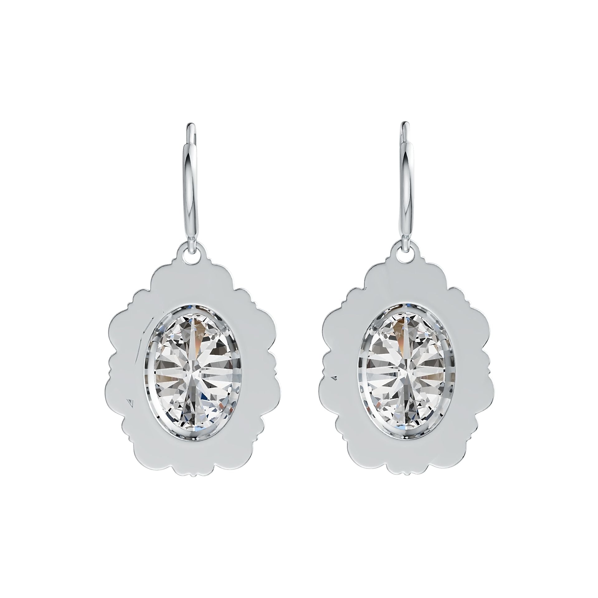 Sterling Silver Semi Mount Earrings Setting Oval OV 14X10mm DHJ