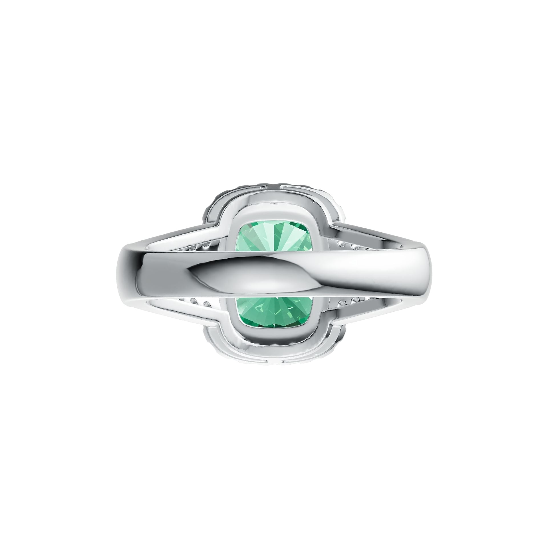 Sterling Silver Semi Mount Ring Setting Cushion CU 10X8mm Halo DHJ