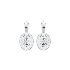 Sterling Silver Semi Mount Earrings Setting Oval OV 18X12mm Double Halo DHJ