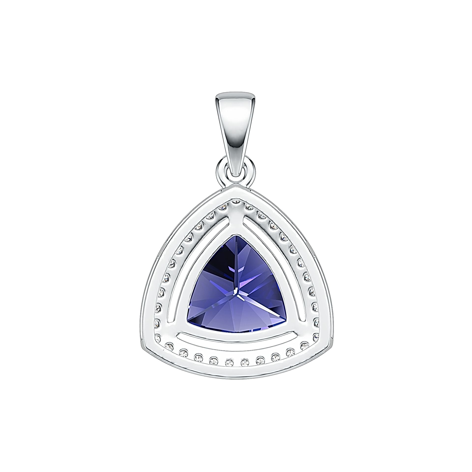 Sterling Silver Semi Mount Pendant Setting Trillion TRI 11x10mm Syzjewelry