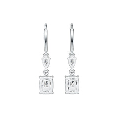 Sterling Silver Semi Mount Earrings Setting Cushion CU 8X6mm PE 5X3mm DHJ