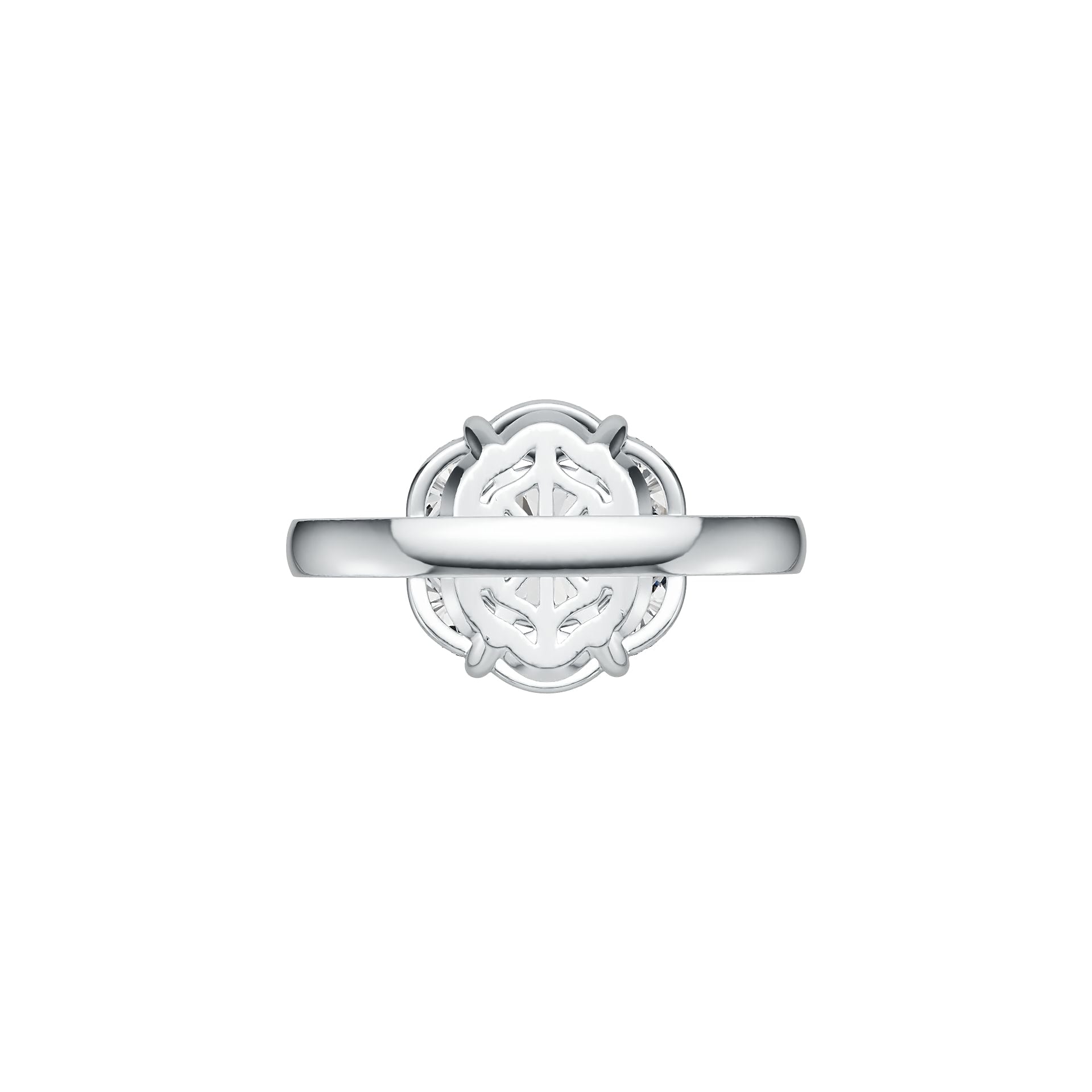 Platinum Semi Mount Ring Setting Round RD 8X8mm MQ 6X3mm Diamond Accent DHJ