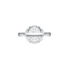 Platinum Semi Mount Ring Setting Round RD 8X8mm MQ 6X3mm Diamond Accent DHJ