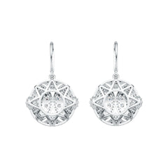 10K Gold Earrings Dangling Cluster Round-Shaped with or Moissanite Moissanite Accent DHJ