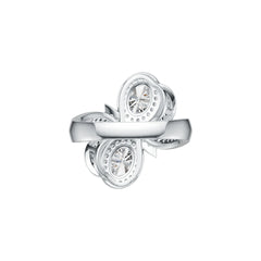Sterling Silver Semi Mount Ring Setting Oval OV 7X5mm Bow Theme Syzjewelry