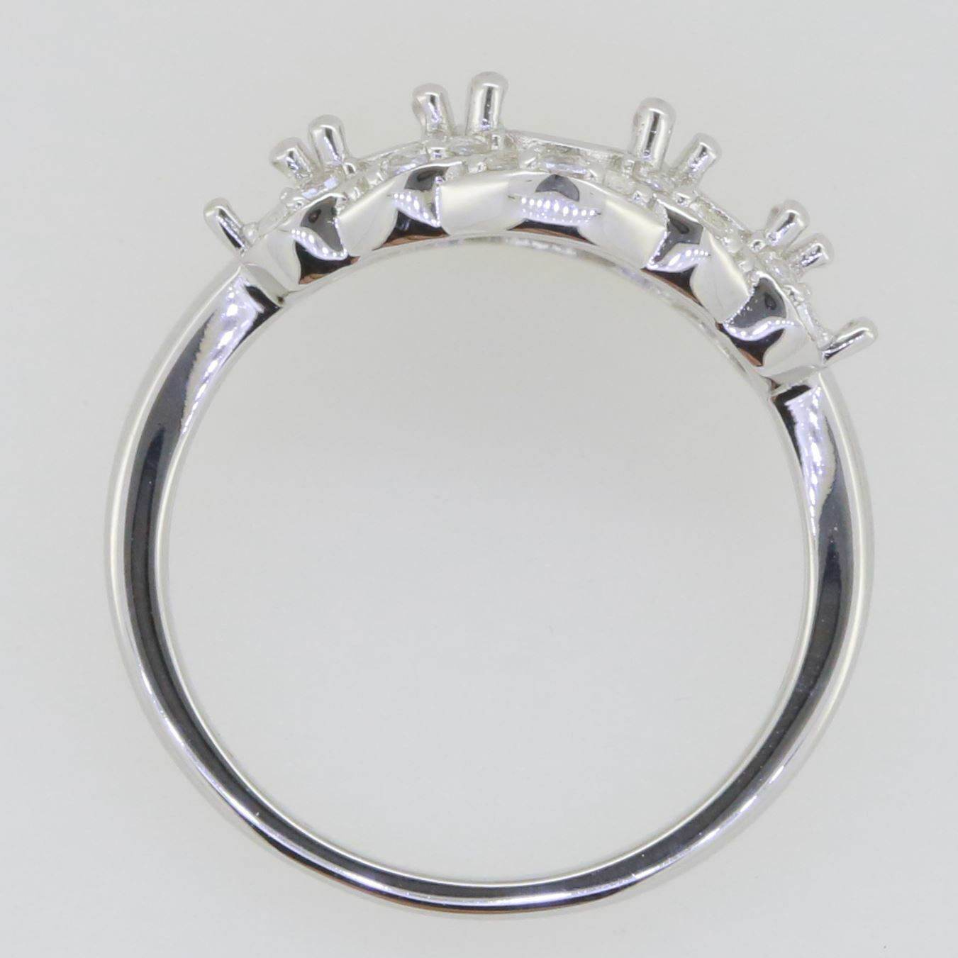 18K Gold Semi Mount Ring Setting Oval OV 8X6mm 6x4mm 5x3m Whi Diamond Accent Syzjewelry