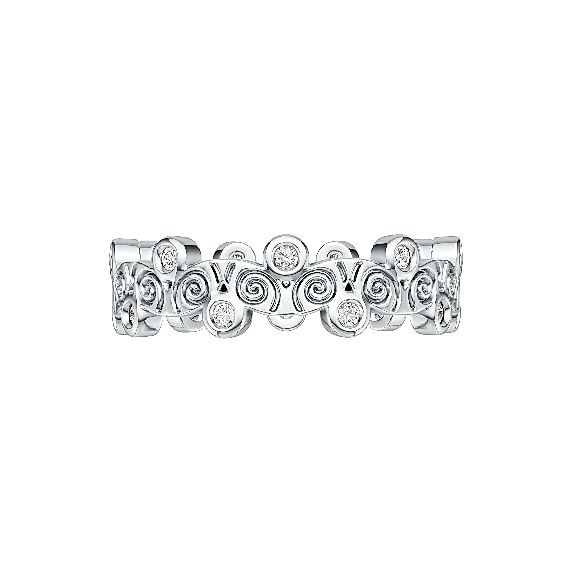 Sterling Silver Art Nouveau Ring with White Topaz or Moissanite Syzjewelry