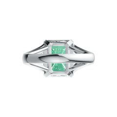 14K Gold Semi Mount Ring Setting Emerald OCT 12X10mm Solitaire Split Shank DHJ