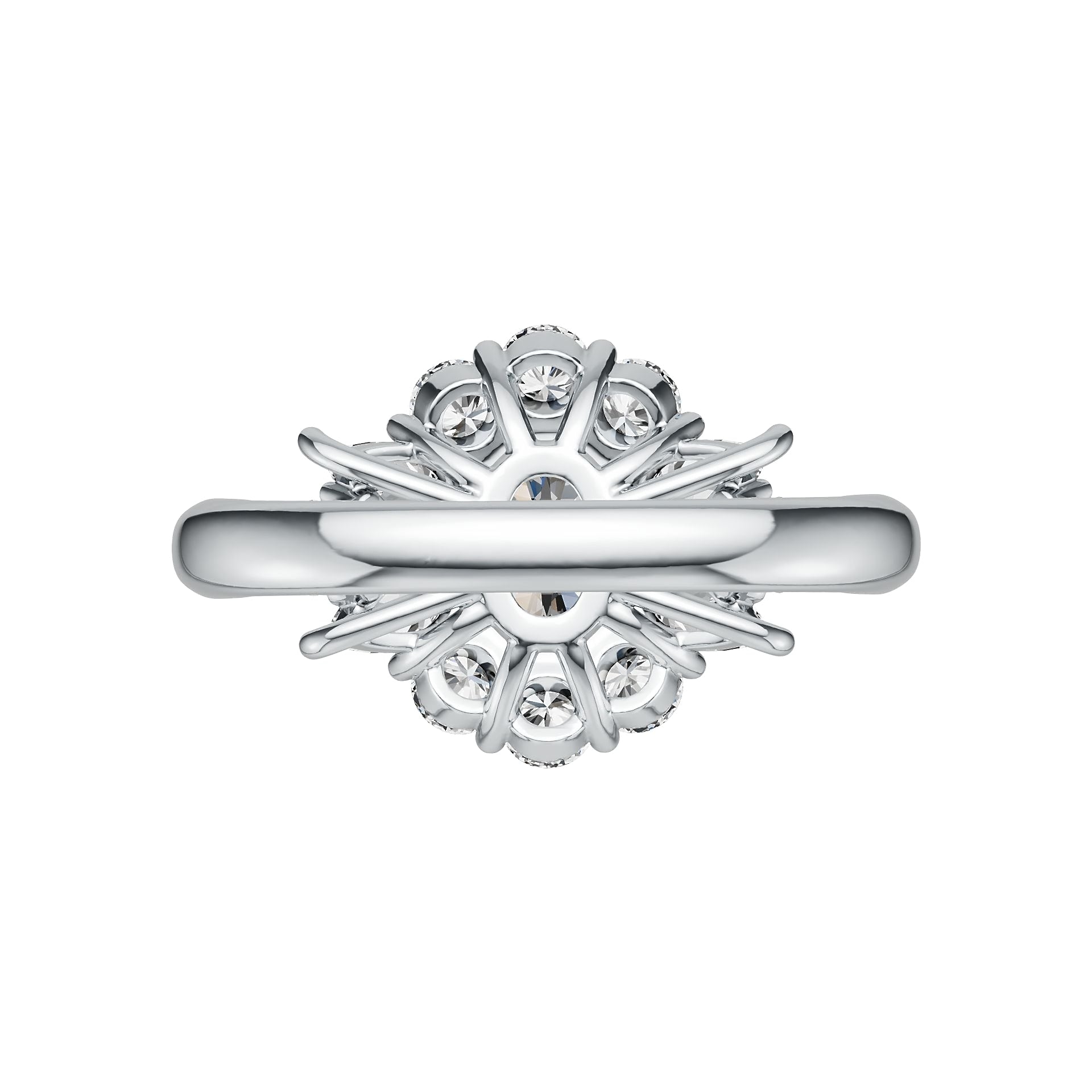 Platinum Semi Mount Ring Setting Oval OV 8X6mm PE 5X3mm Diamond Accent DHJ