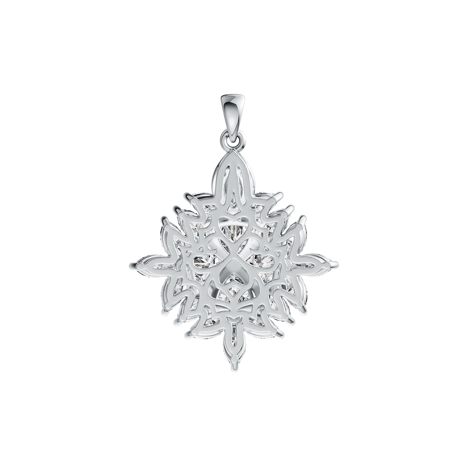 Sterling Silver Semi Mount Pendant Setting Trillion TR 6X6mm MQ 6X3mm DHJ