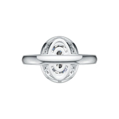 Sterling Silver Semi Mount Ring Setting Oval OV 12X10mm TRI 4X4mm DHJ