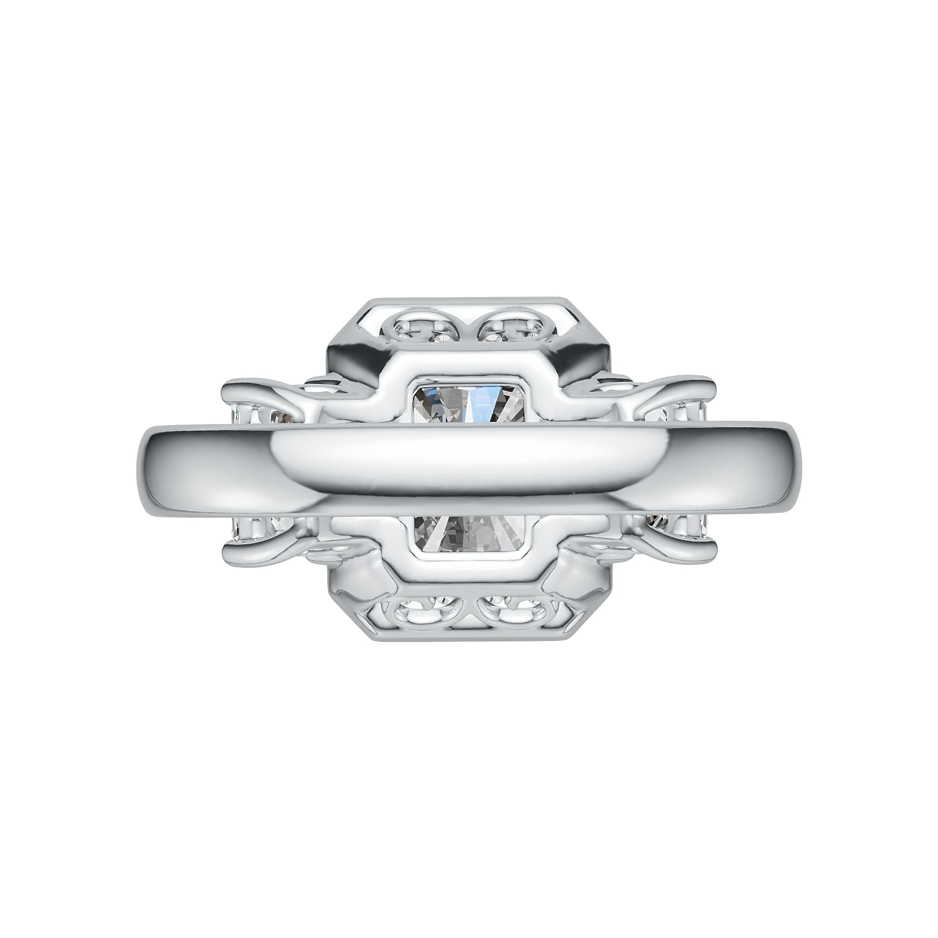 Sterling Silver Semi Mount Ring Setting Emerald OCT 8X6mm OCT 6X4mm DHJ