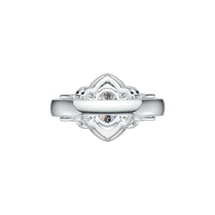 18K Gold Semi Mount Ring Setting Oval OV 8X6mm OV 5X3mm Diamond Accent DHJ