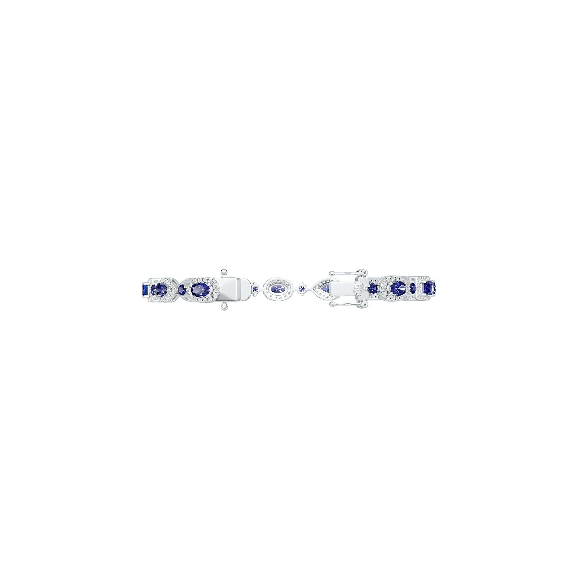 Sterling Silver Semi Mount Bracelet Setting Emerald OCT 7x4mm Halo Syzjewelry