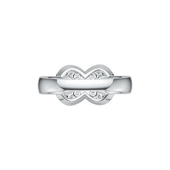 14K Gold Infinity Ring with or Moissanite Diamond Accent DHJ