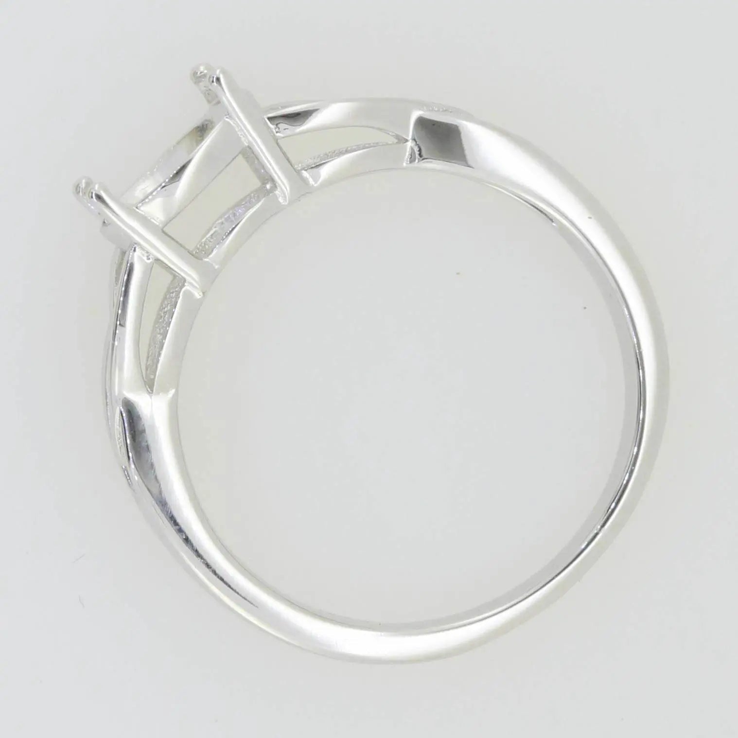 14K Gold Semi Mount Ring Setting Round RD 8x8mm White Topaz DHJ