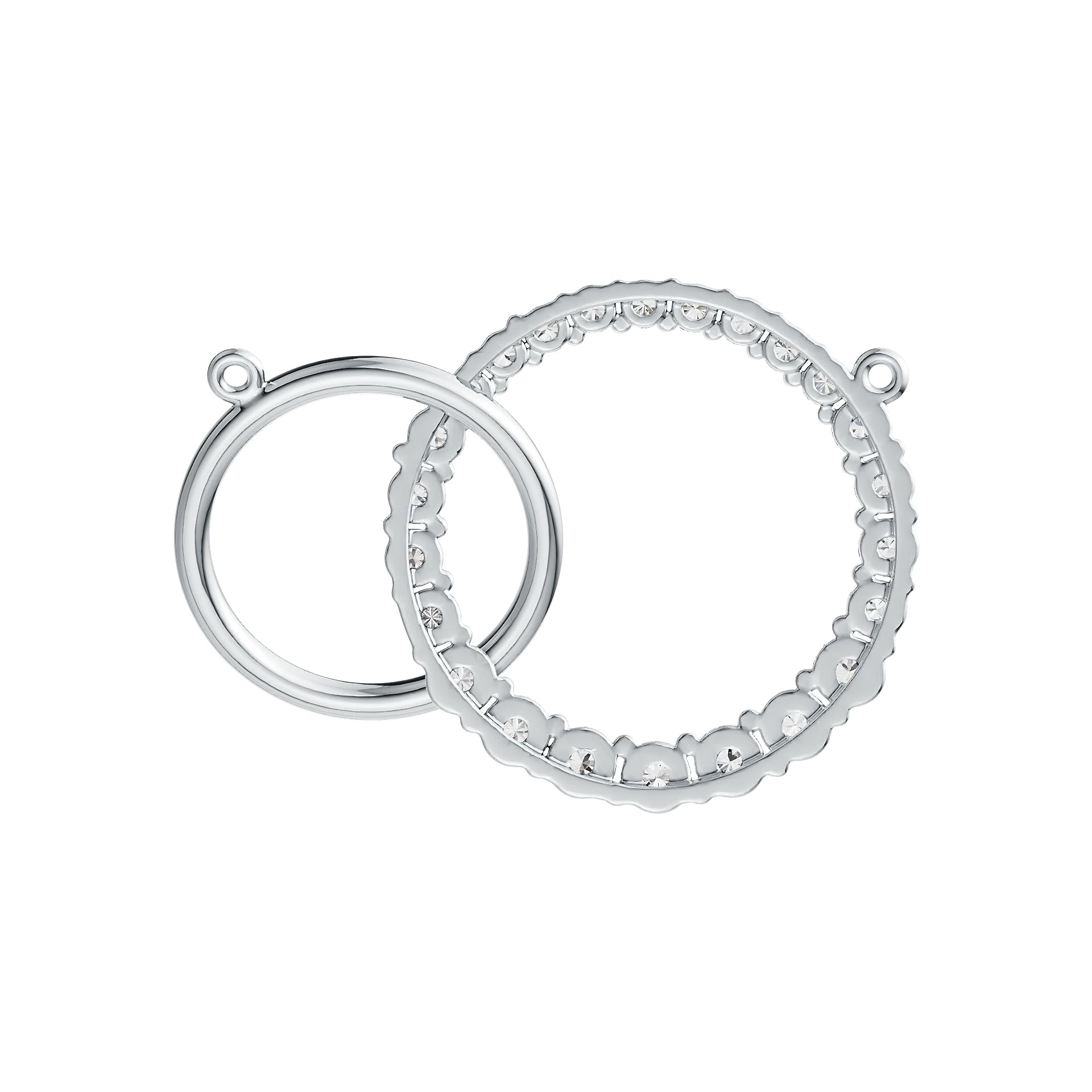 Sterling Silver Pendant Eternity Circle Theme with White Topaz or Moissanite DHJ