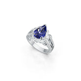Sterling Silver Semi Mount Ring Setting Pear PE 12x8mm Syzjewelry