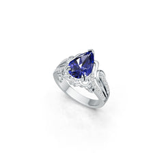 Sterling Silver Semi Mount Ring Setting Pear PE 12x8mm Syzjewelry
